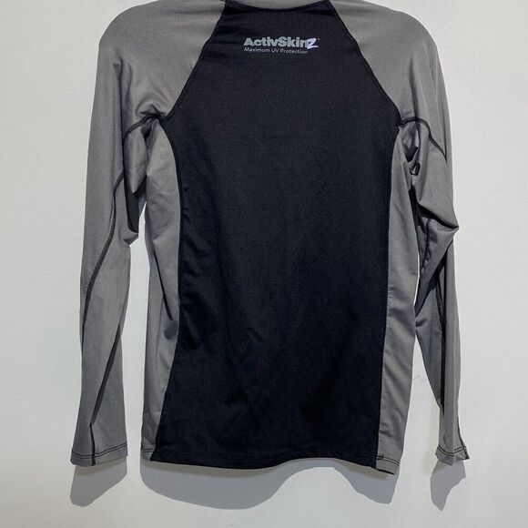 ActiveSkinz Men's Black Gray Maximum UV Protection Raglan Rash Guard Sz Medium - Picture 2 of 6